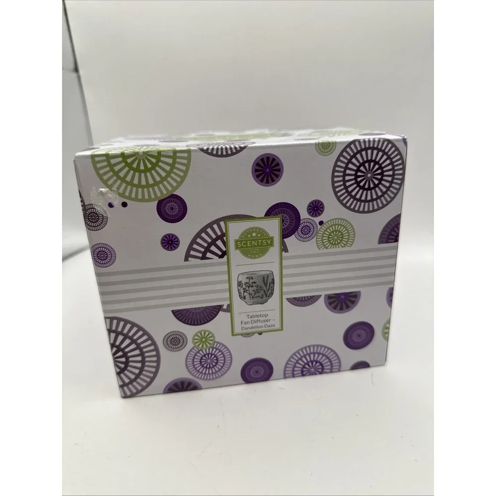Scentsy Tabletop Fan Diffuser Dandelion Daze Ceramic Floral Garden Theme New